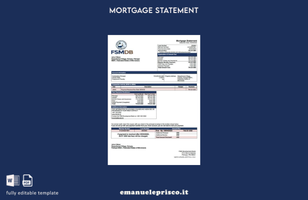 stile verificato Estratto conto ipotecario della Micronesia FSM Development Bank